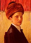 Isidor Kaufmann Portrait of a Young Chassidic Boy painting